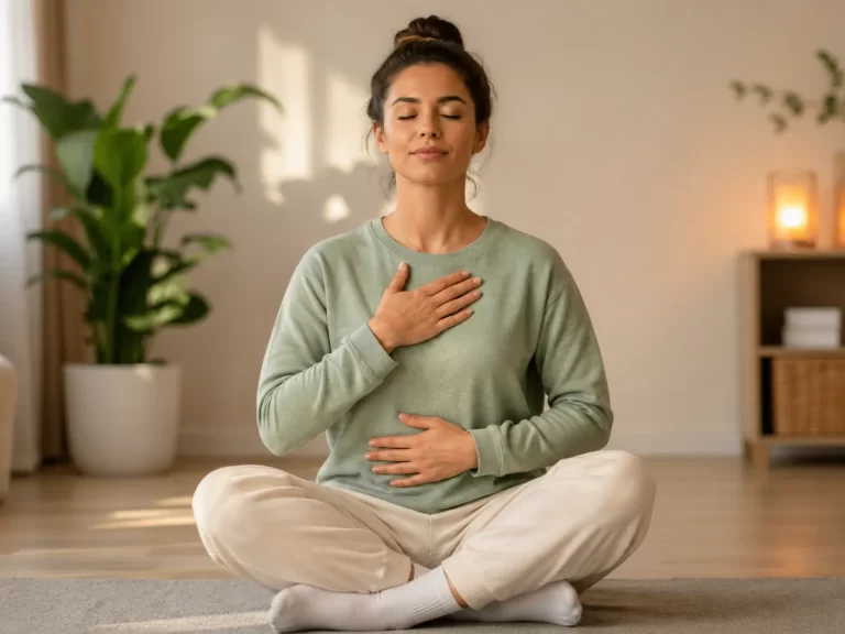 Eenvoudige ademhalingsoefening voor meer kalmte, focus en ontspanning.