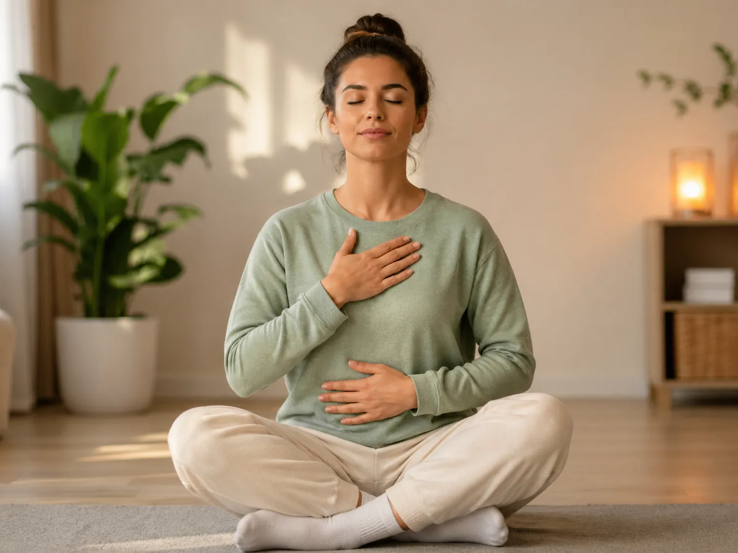 Eenvoudige ademhalingsoefening voor meer kalmte, focus en ontspanning.