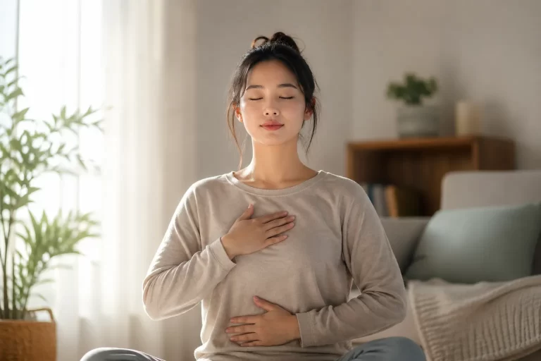 Een kalm beeld dat helpt herinneren om te vertragen, diep adem te halen en spanning los te laten.